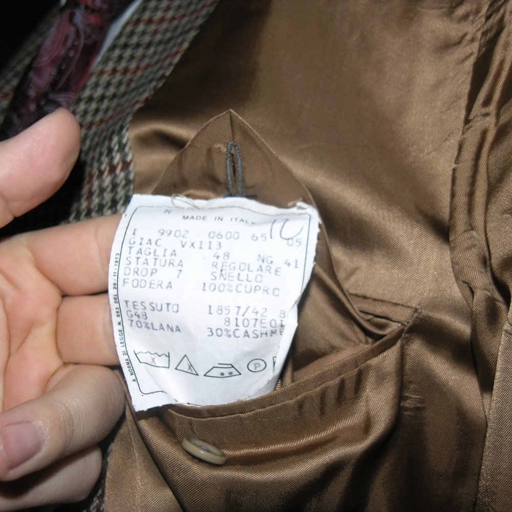 Protagonist Brown Houndstooth Cashmere Blend Two Button Sport Coat 38R - Picture 9 of 11